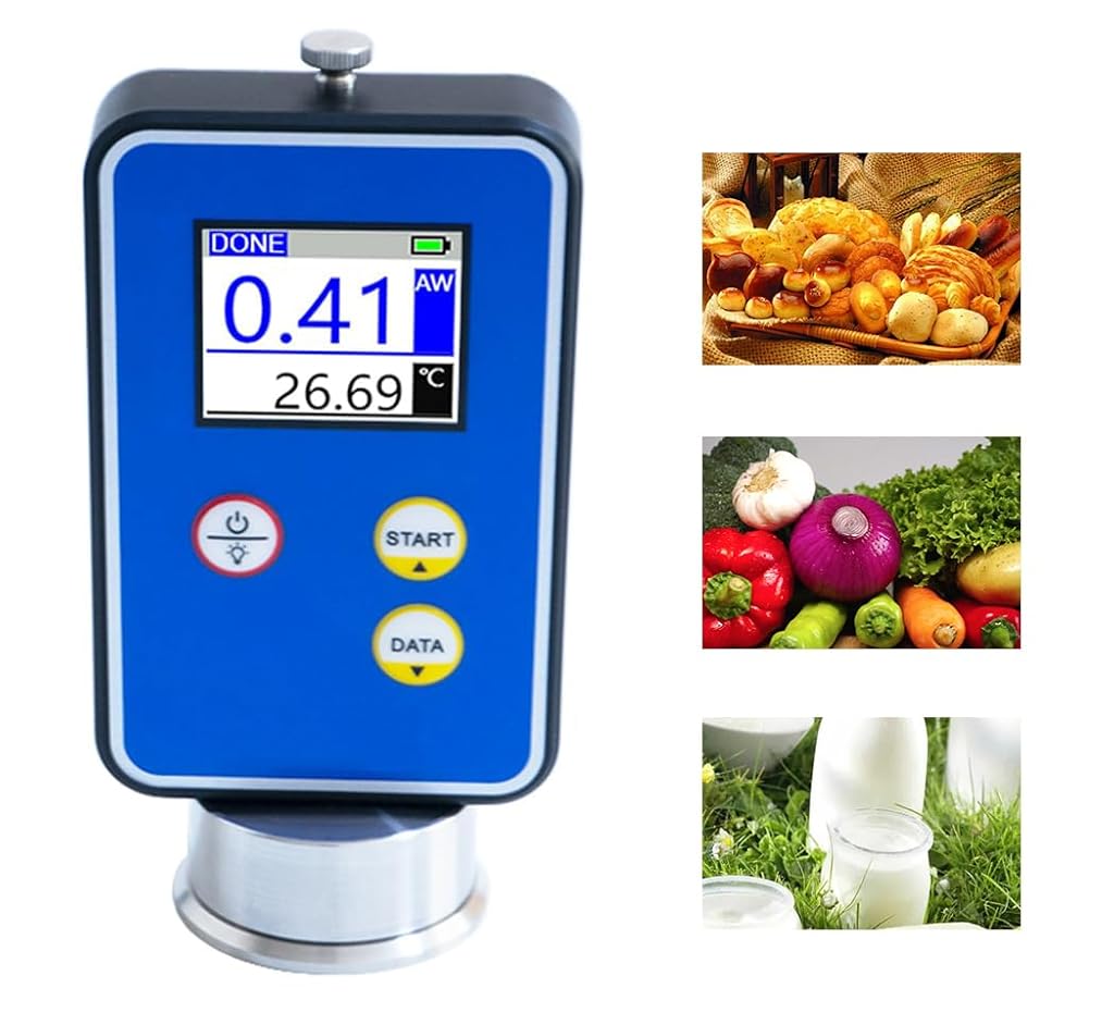 Food AW Tester Water Activity Meter Monitor with Range 0.00-1.00aw Accuracy ±0.02aw Resolution 0.01 for Bread Milk Tea Sauce Solid Liquid and Pasty Samples