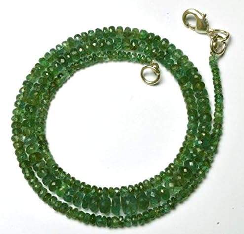 1 strand natural 19 inches stands agems natural emerald transparent faceted roundels beads necklace 2 to 6 mm