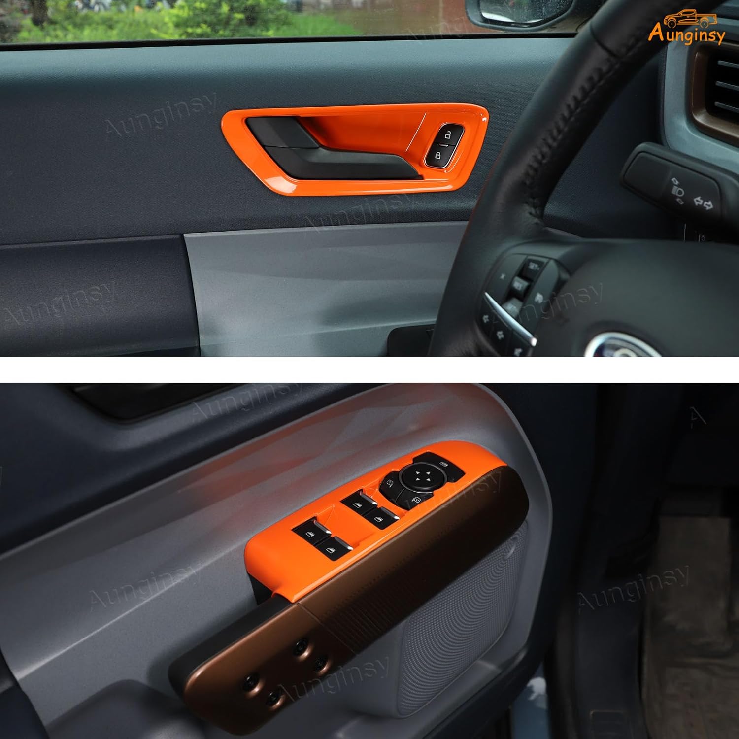 Car 20Pcs Interior Decoration Trim Kit Compatible with Ford Maverick 2022-2024 Center Console A/C Volume Switch/Dash Outlet Vent/Gear Shift/Door Handle/ Window Lift Panel Protector Cover Accessories