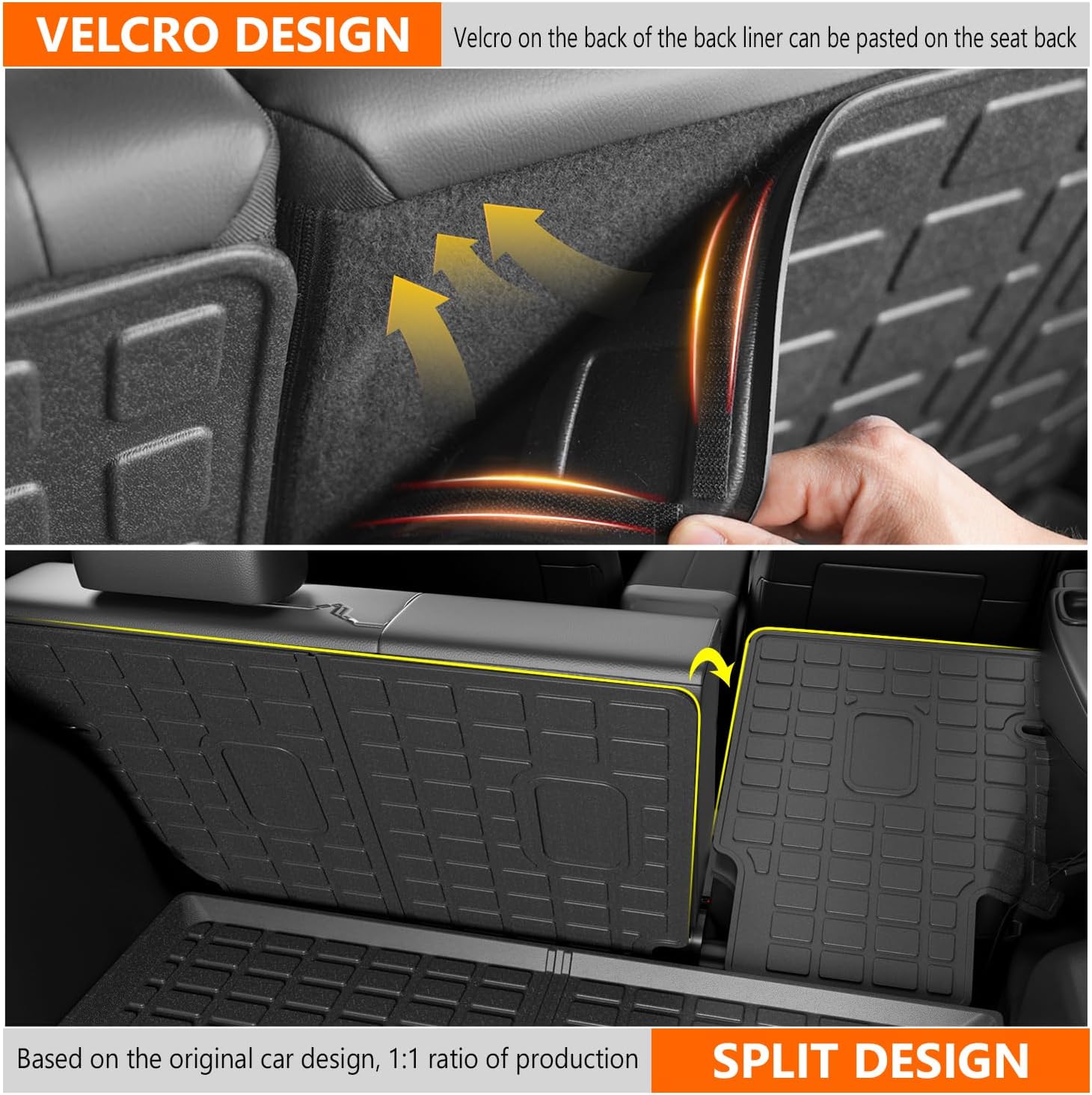 powoq Cargo Mat Compatible with 2018-2024 Chevrolet Equinox GMC Terrain Trunk Mat Backrest Trunk Liner TPE Cargo Liner Replacement for 2018-2024 Chevy Equinox GMC Terrain Accessories