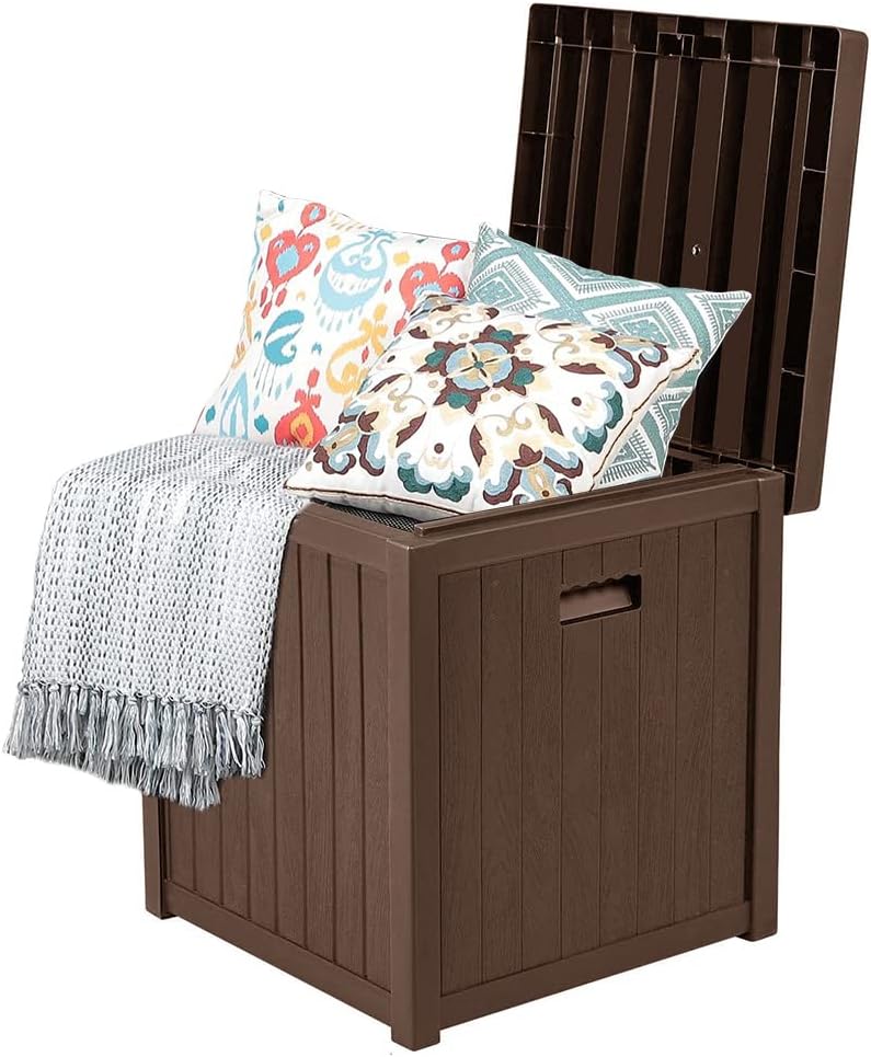 Vandue Modern Home La Jolla Weatherproof Outdoor 51 Gallon Storage Deck Box w/Lid (Brown)