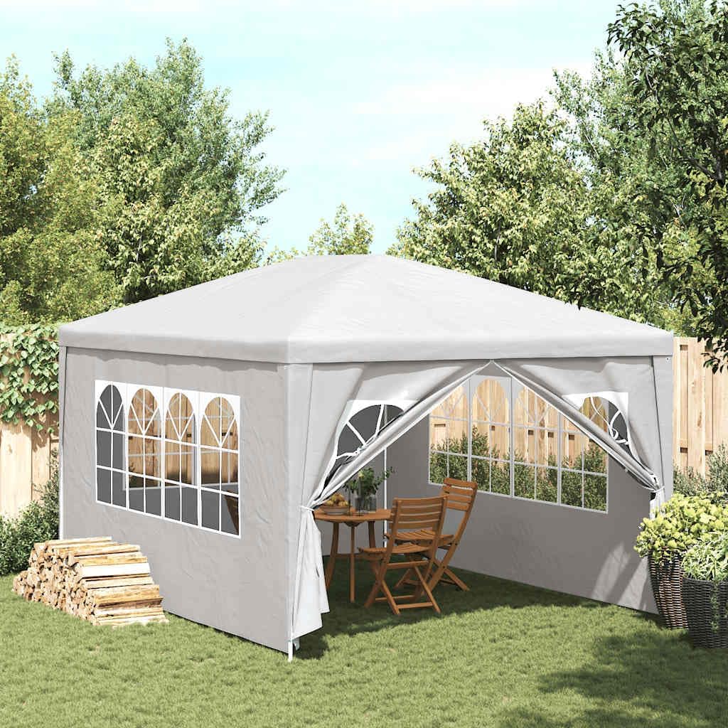 White Party Tent, 9.8x13.1 ft Polyethylene Steel Frame, Outdoor Canopy Gazebo for Weddings, Garden, Patio Events Outdoor Structures
