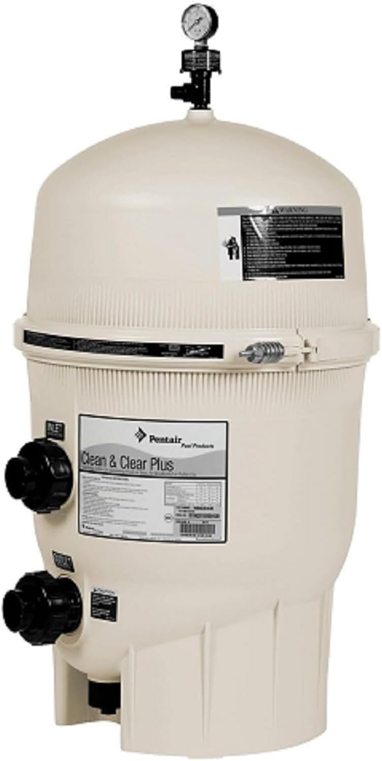 Pentair EC-160340 Clean & Clear Plus Fiberglass Reinforced Polypropylene Tank Cartridge Pool Filter, 320 Square Feet, 120 GPM (Residential), Almond
