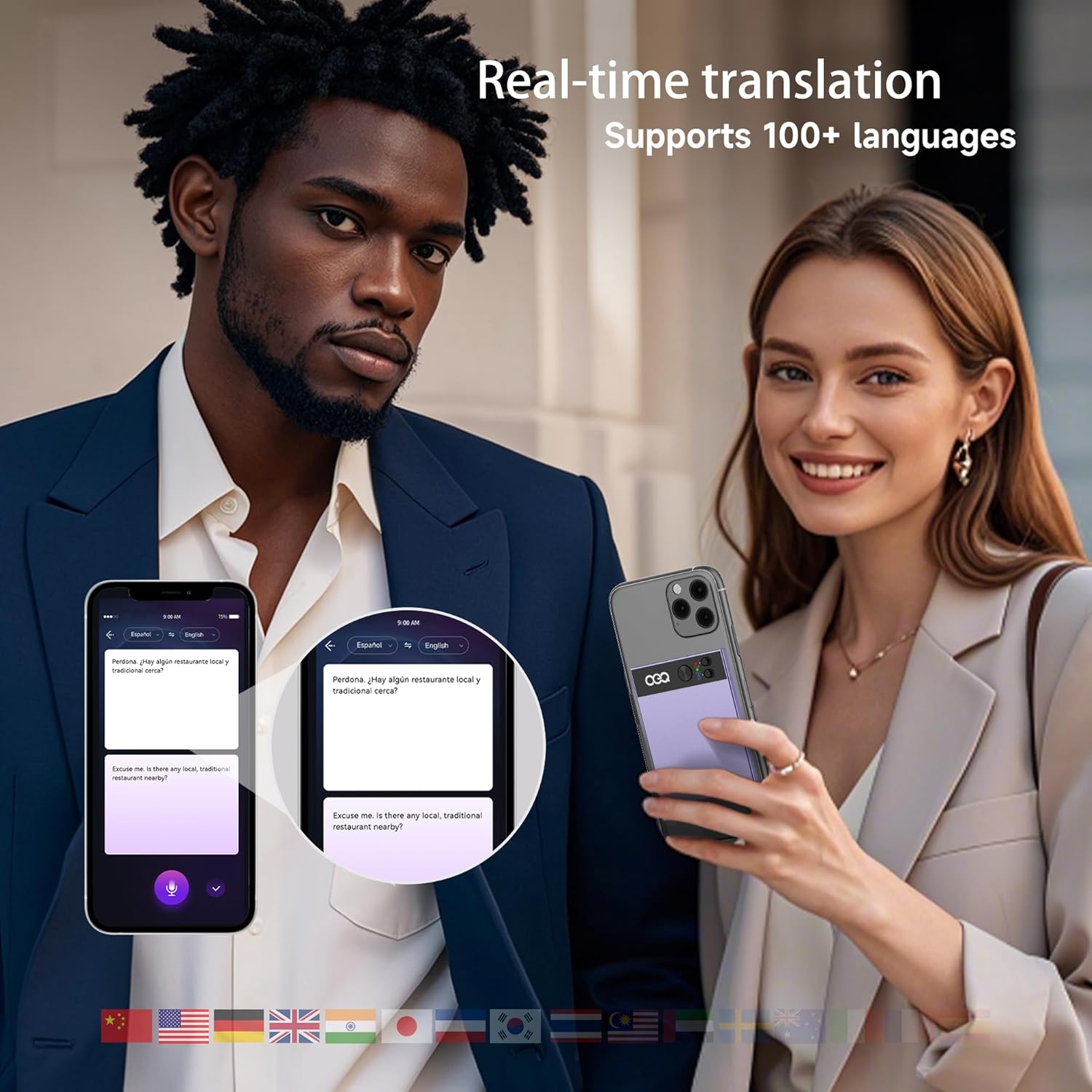 AI Voice Recorder with Simultaneous Interpretation & Real-timeTranscription,64G Recording Memory AI Speech Processor Powered by ChatGPT with App Control for Business/Education/Interviews, Purple