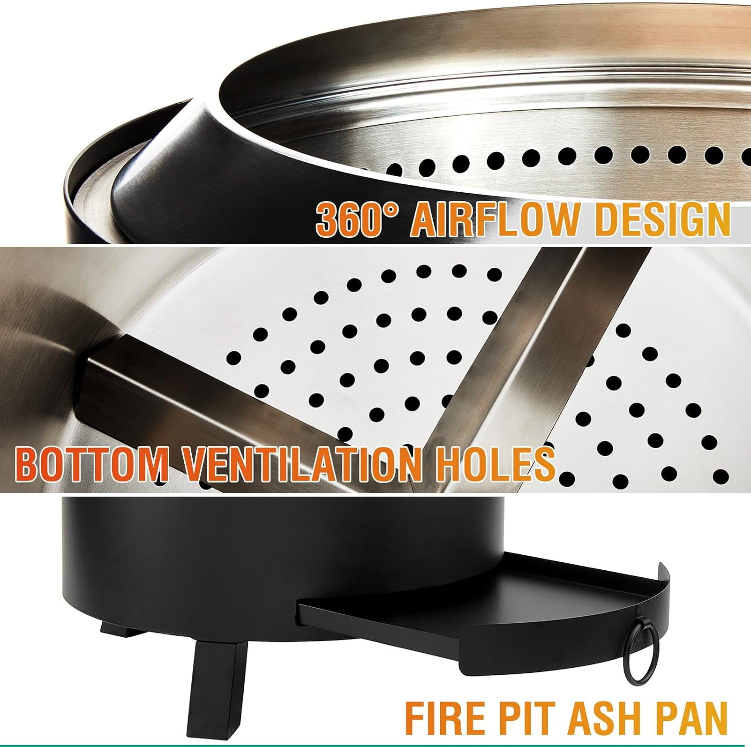 Smokeless Fire Pit Outdoor Portable Wood Burning Bonfire for Camping Gatherings Patio