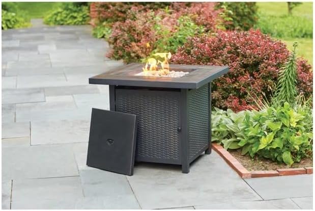 Living Accents Square Propane Fire Pit 25 in. H x 30 in. W x 30 in. D Steel