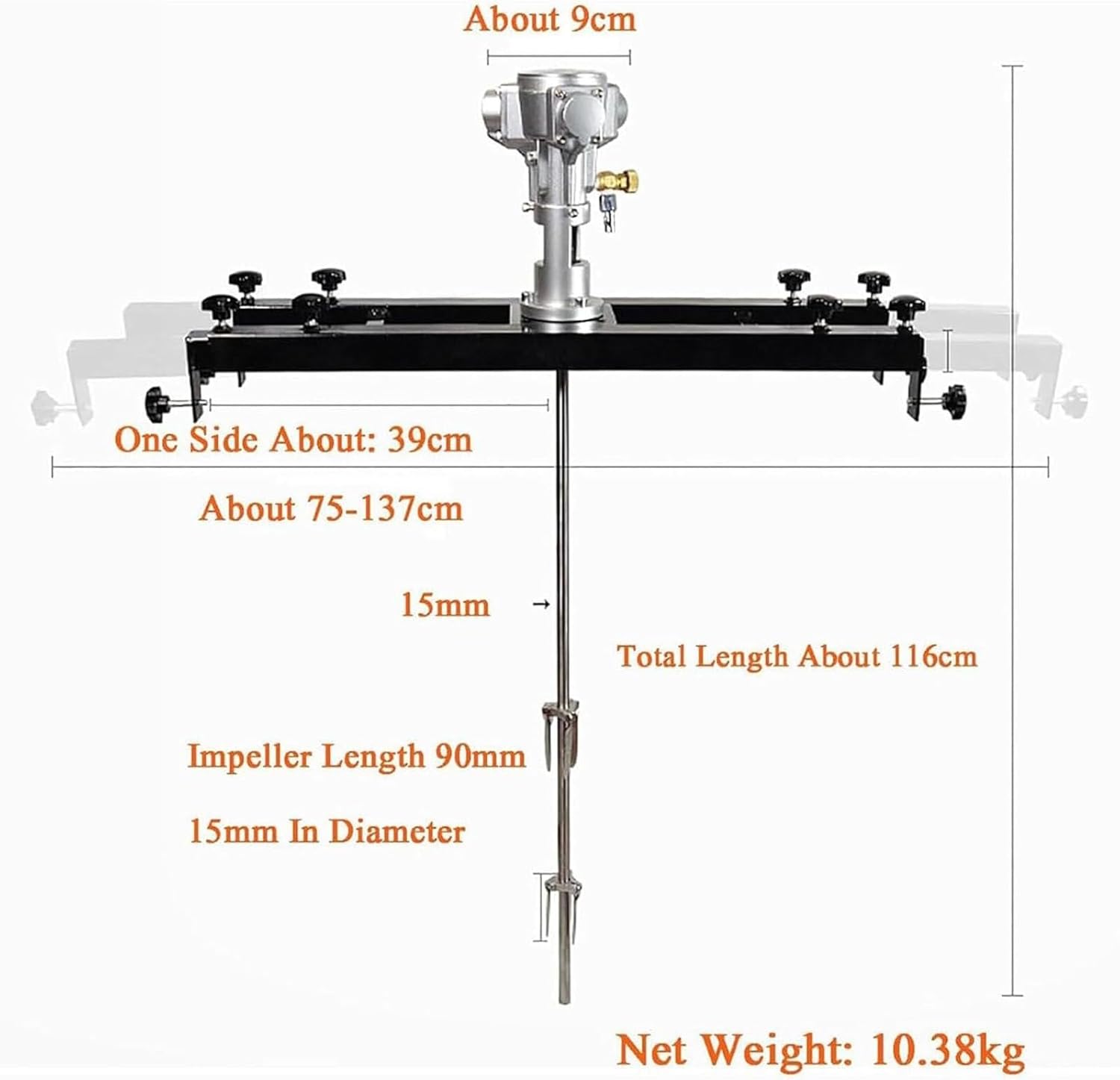 Pneumatic Agitator, Bung Mount Tank Barrel Drum Mixer Pneumatic Bracket Mixer, Paint Stirring Machine Bracket Air Agitator