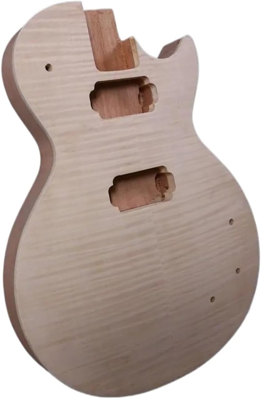 Guitar Body Guitar Replacement Parts DIY Electric Guitar Body Replacement Flame Maple Veneer HH Pickup Guitar Parts Accessory Undrilled