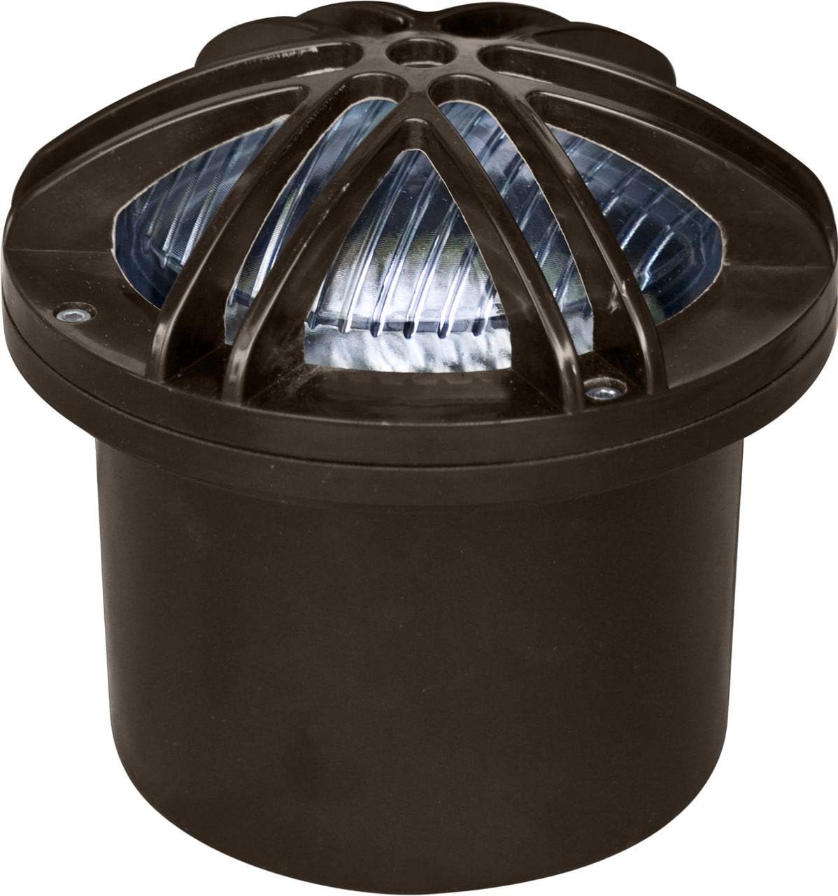 FG327-BZ Fiberglass Cage Convex P.C. Lens 3 Well Light, Bronze Finish