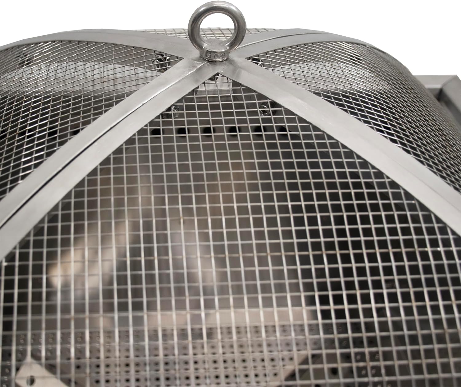 Blue Sky Outdoor Living Fire Pit Accessories - 19.30 x 7.50 Square Domed Stainless Steel Spark Screen & Screen Lift with 304 Stainless Steel Finish & Fits Stainless Steel Square Peak