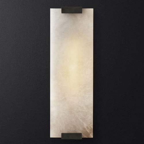 Marble Wall Lamps E14 Socket Wall Light Fixture American Minimalist Hardware Wall Sconce Square Personality Wall Lantern for Living Room Bedside Background Bathroom,Black