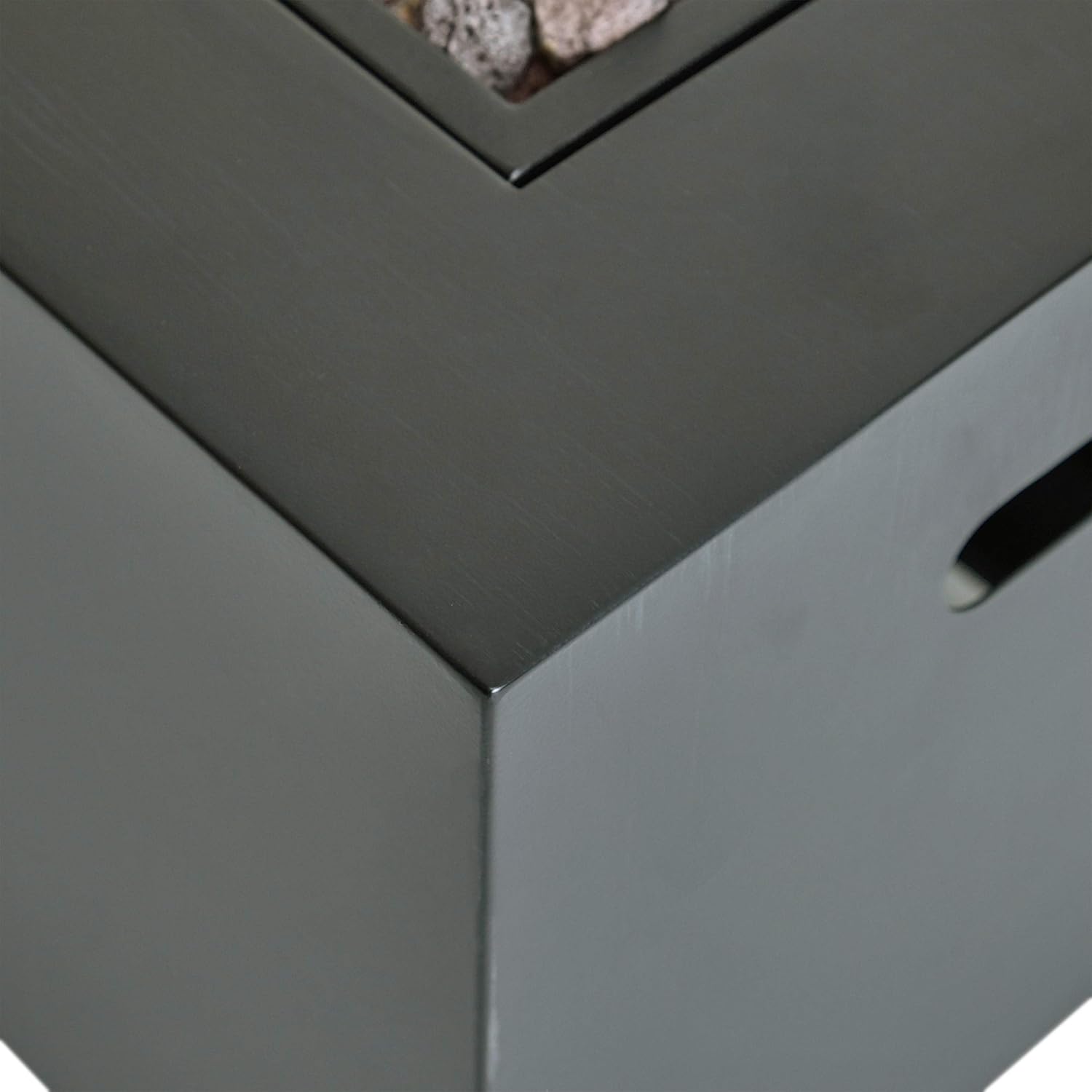 Misc Kahala Outdoor 4 Seater Wicker Chat Set with Fire Pit by - Gray+Light Gray+Dark Gray Brown Grey Tan Modern Contemporary Fabric Iron Cushion Included Water Resistant