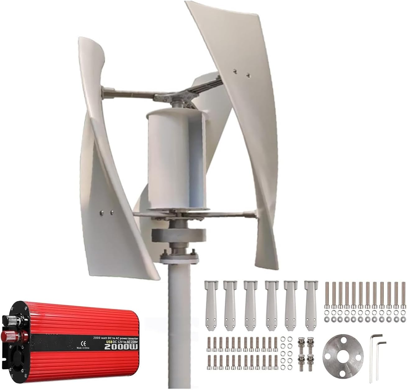 CHRISK 5Kw Wind Turbine Kit Household Generator 12V24v48v Vertical Axis Permanent Magnetic Levitation Generator with MPPT Controller