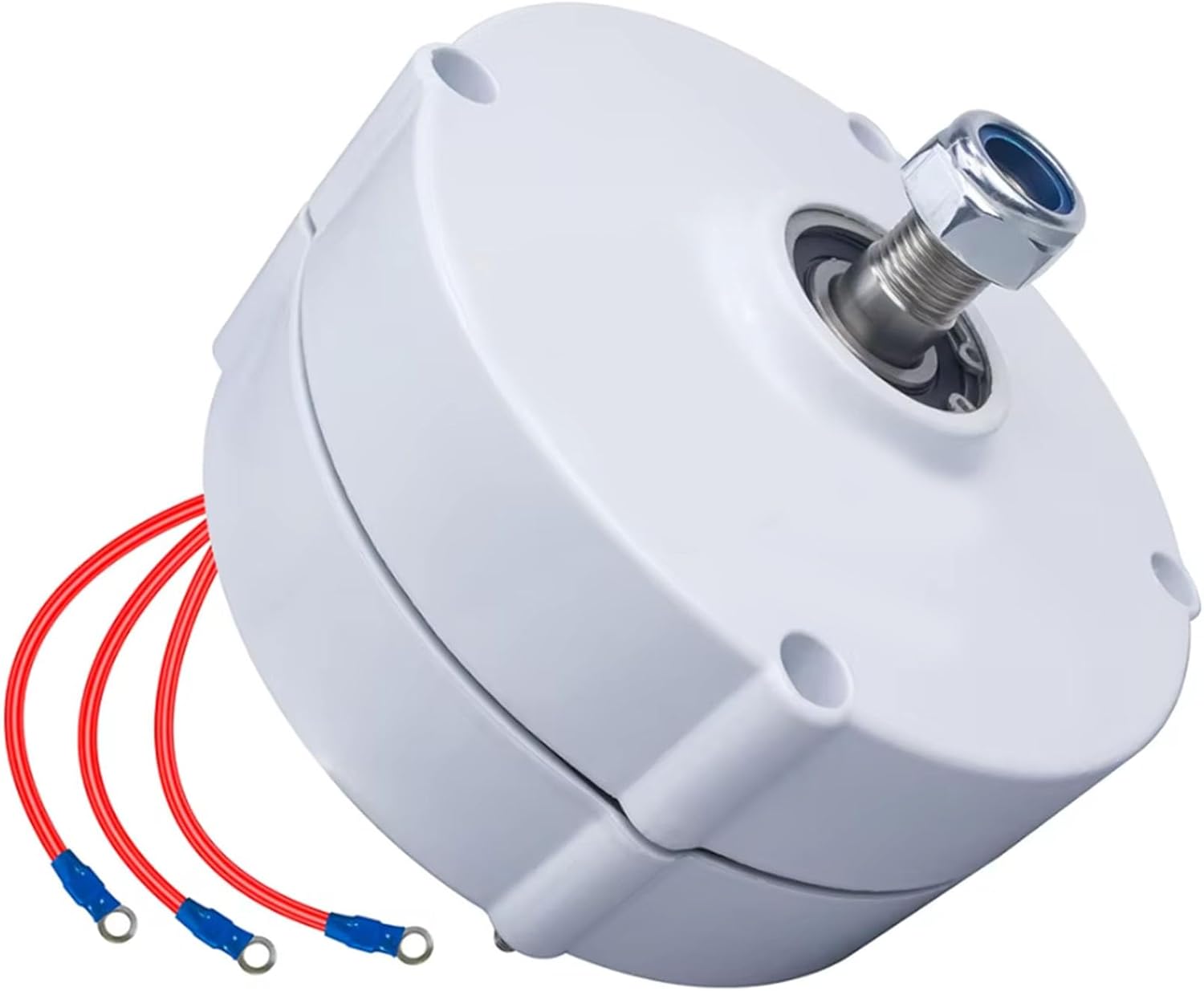 12V 24V 48V 8000W Low Speed Permanent Magnet Generator with high Efficiency brushless AC Generator with Base, Suitable for Vertical or Horizontal Wind Turbine (White), 220V