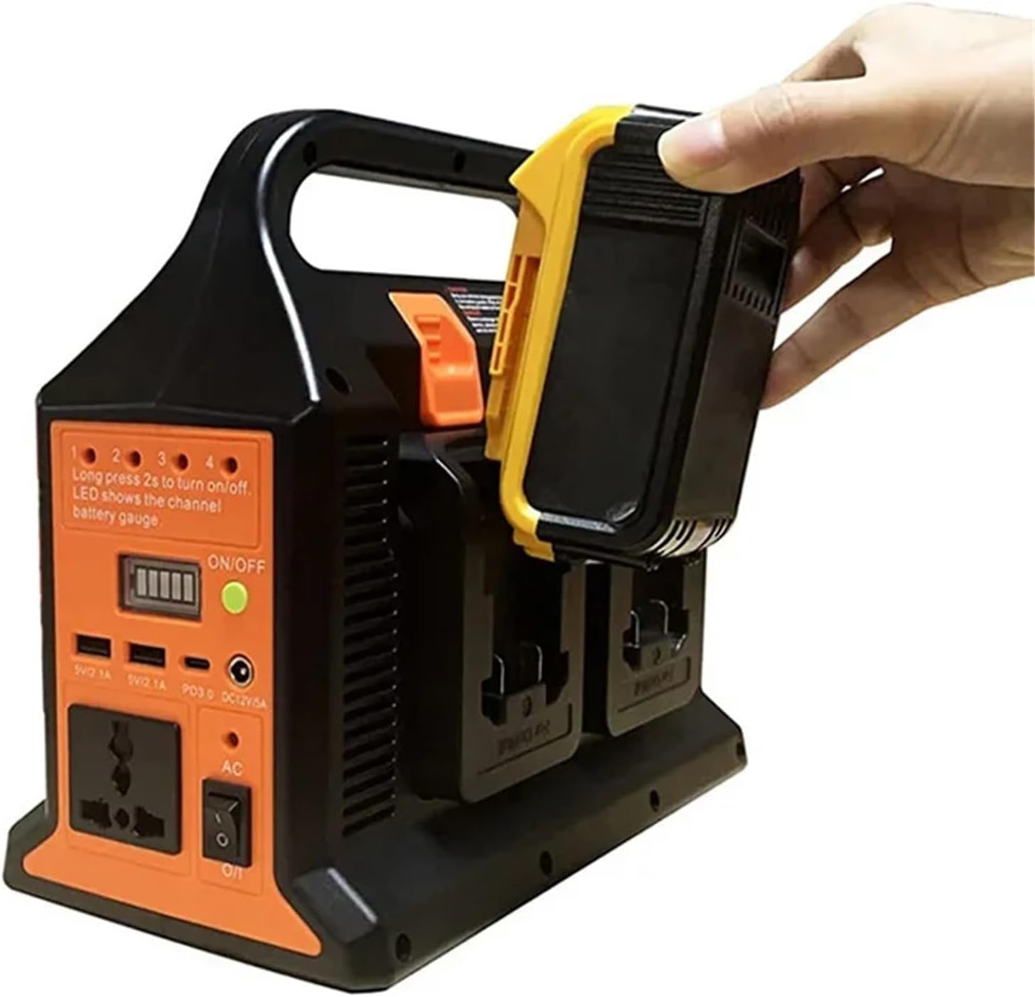 300W Power Inverter Sine Wave Inverter for Makita/Dewalt/Milwaukee/Bosch 18V Lithium Battery to 110V/220V Power Bank Converter(110V for Milwaukee)