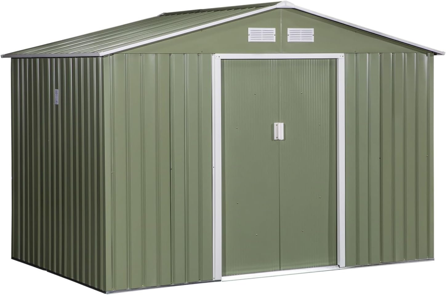 9' X 6' Outdoor Storage Shed, Garden Tool House with Foundation, Vents, and Easy Sliding Doors