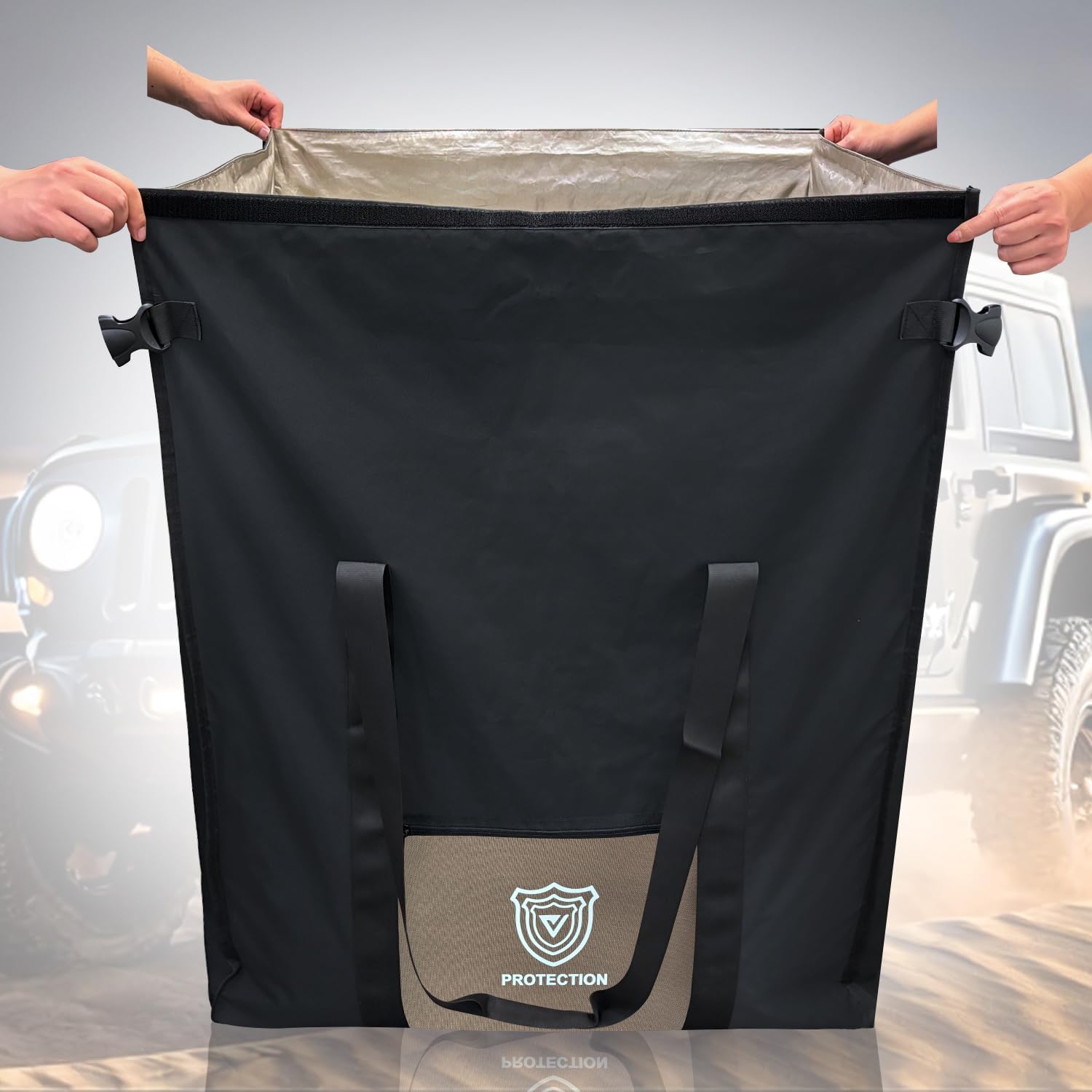 Faraday Bag for Generators & Extra-Large Electronics, Military-Grade RF Shielding Case Designed for EMP, CMEs Solar Flare Protection, XL Capacity