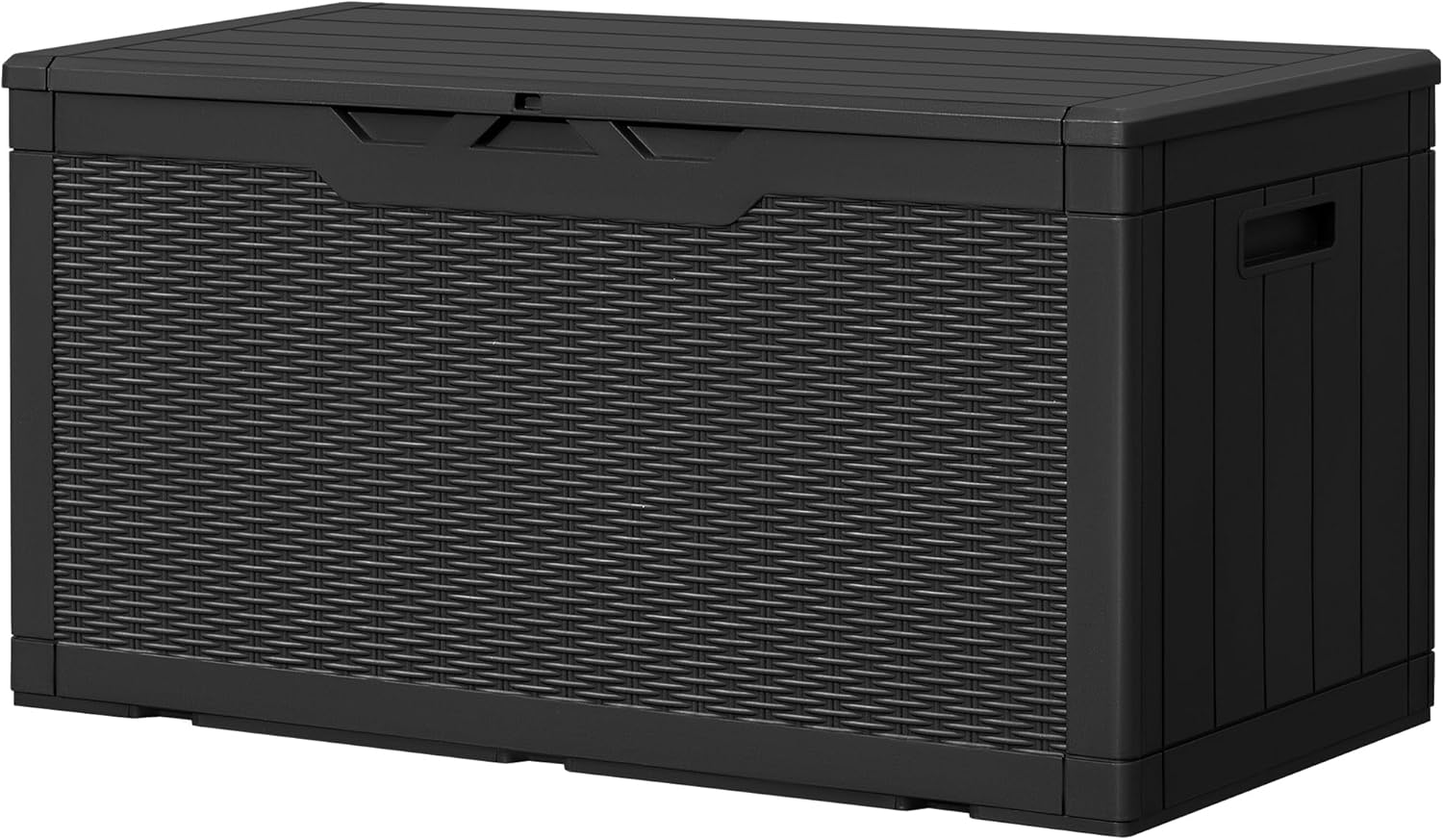 Homall 100 Gallon Deck Box Large Resin Waterproof Outdoor Storage Box with Padlock and Built-in Handles Storage Container for Cushions, Toys and Garden Tools (Black)