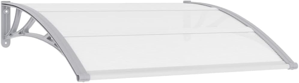 Door Canopy Gray and Transparent 47.2