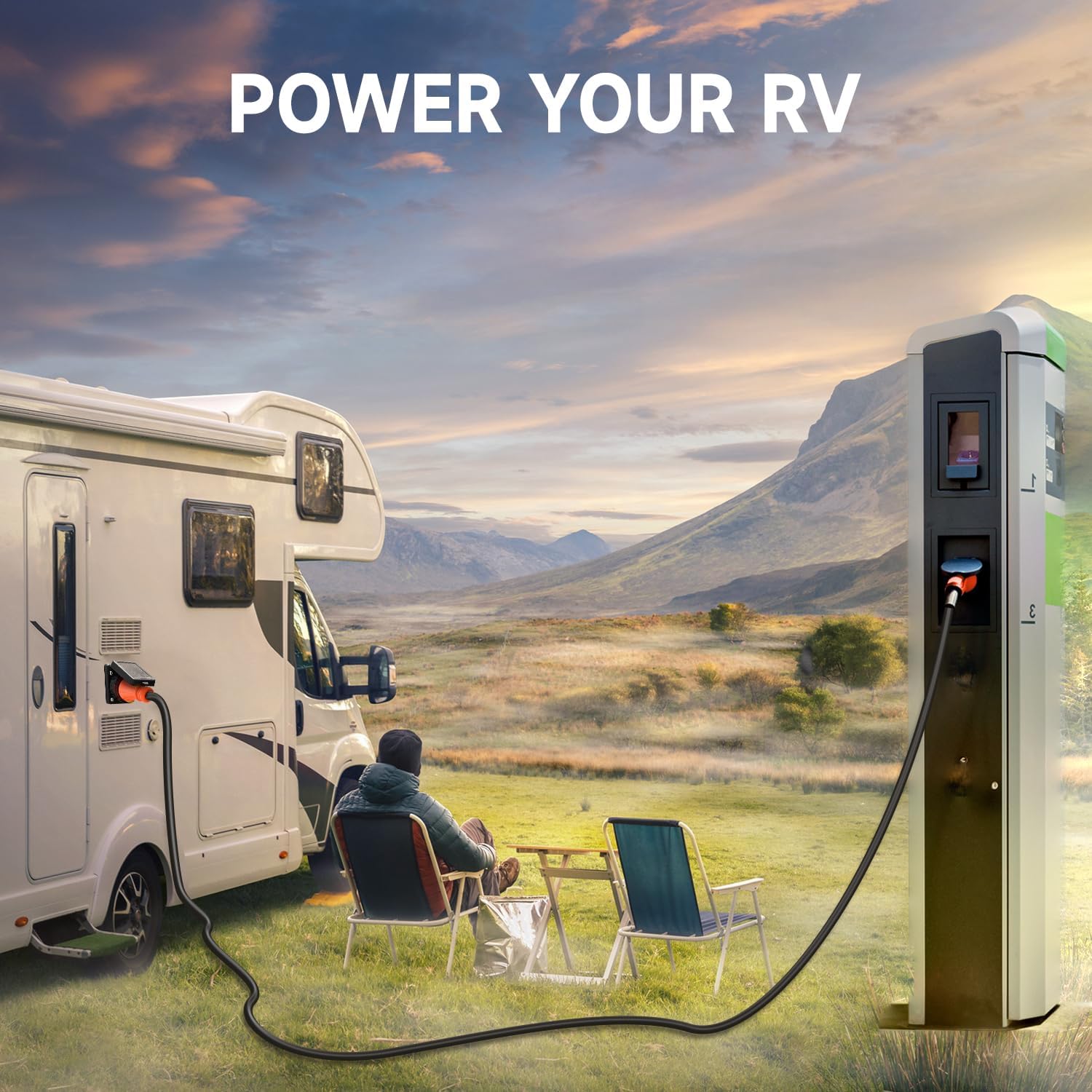 H HZXVOGEN 50 Amp Generator Cord and Power Inlet Box Kit, 25FT RV Extension Cord NEMA 14-50P/SS2-50R STW 6/3+8/1 AWG Power Cord with Pre-Drilled Generator Inlet Box Twist Lock Connector, UL&ETL Listed