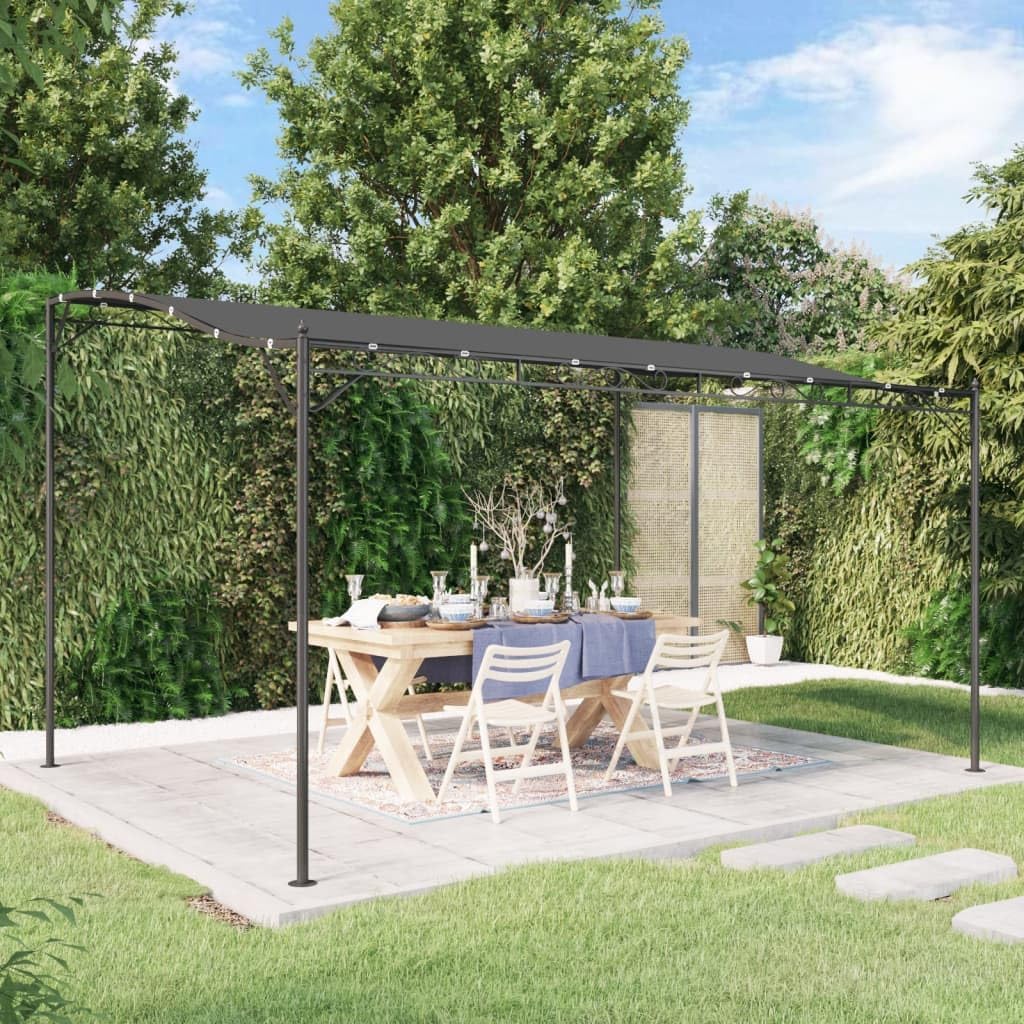 Canopy Anthracite 13.1'x9.8' 0.6 oz/ft Fabric and Steel,WaterResistant Canopy: Enjoy Your Outdoor Space with Sun and Rain Protection Outdoor Structures, Outdoor Canopies, Gazebos