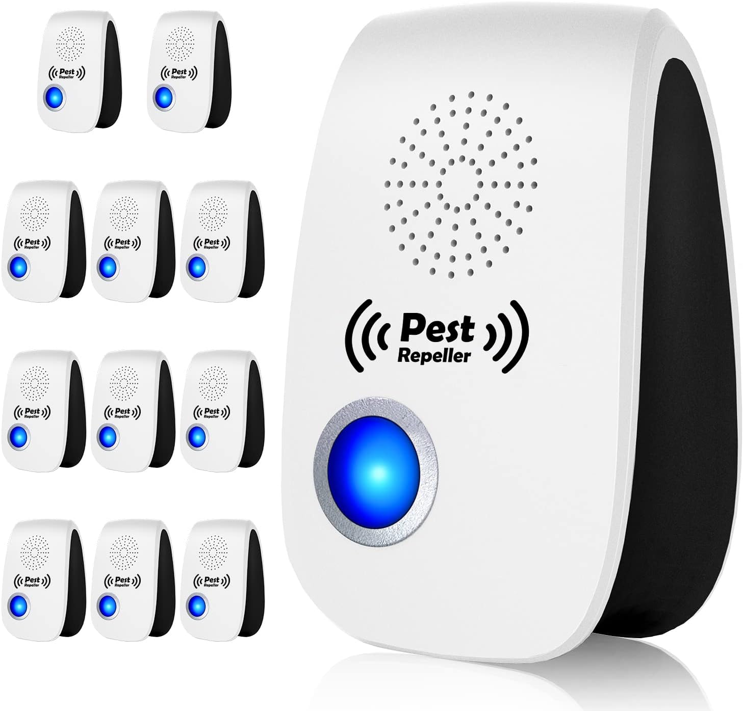 Upgraded Ultrasonic Pest Repeller, Indoor Pest Repellent 12 Packs, Electronic Plug in Pest Control for Roach, Ant, Rodent, Mouse, Bugs, Mosquito, Spider Repellent for House, Garage, Warehouse