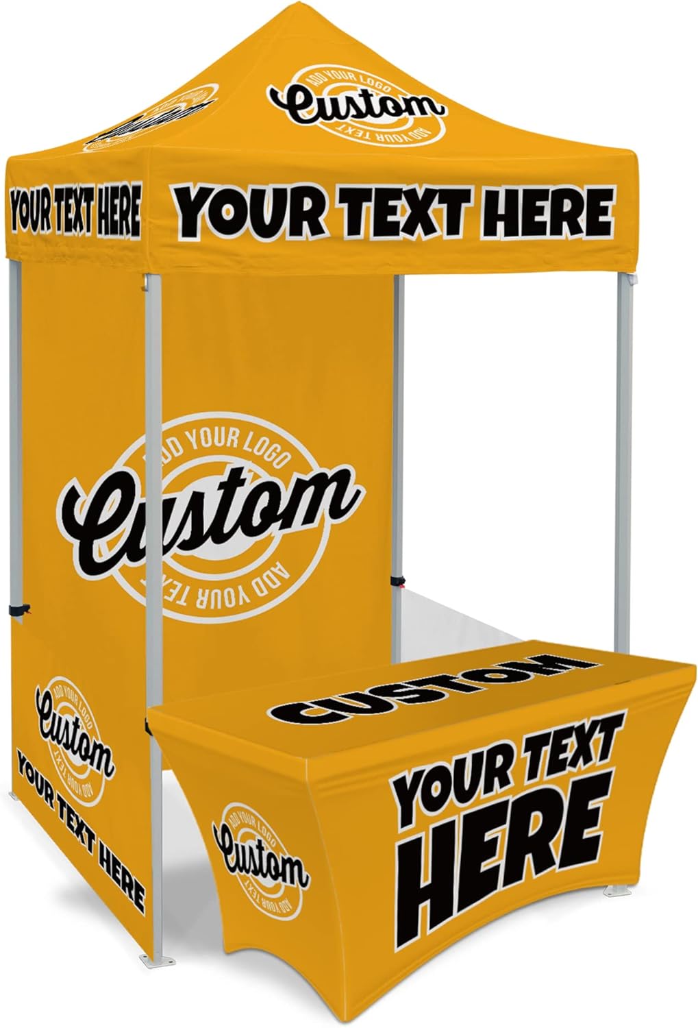 LookOurWay Custom Canopy Tent- Pop Up Canopy Tent Packages for Outdoor and Trade Show Events - Custom Prints of Your Branding, Messaging, and Logos for Business Advertising (Event Gold 5x5)