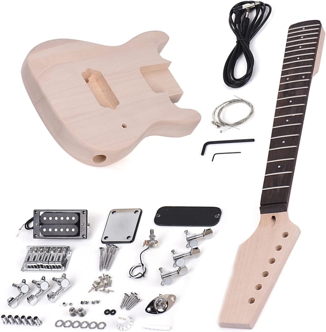 DIY Electric Guitar Kit 1Set DIY Unfinished Electric Guitar Kits Kits for ST Guitar DIY Parts Guitar Parts Accessories