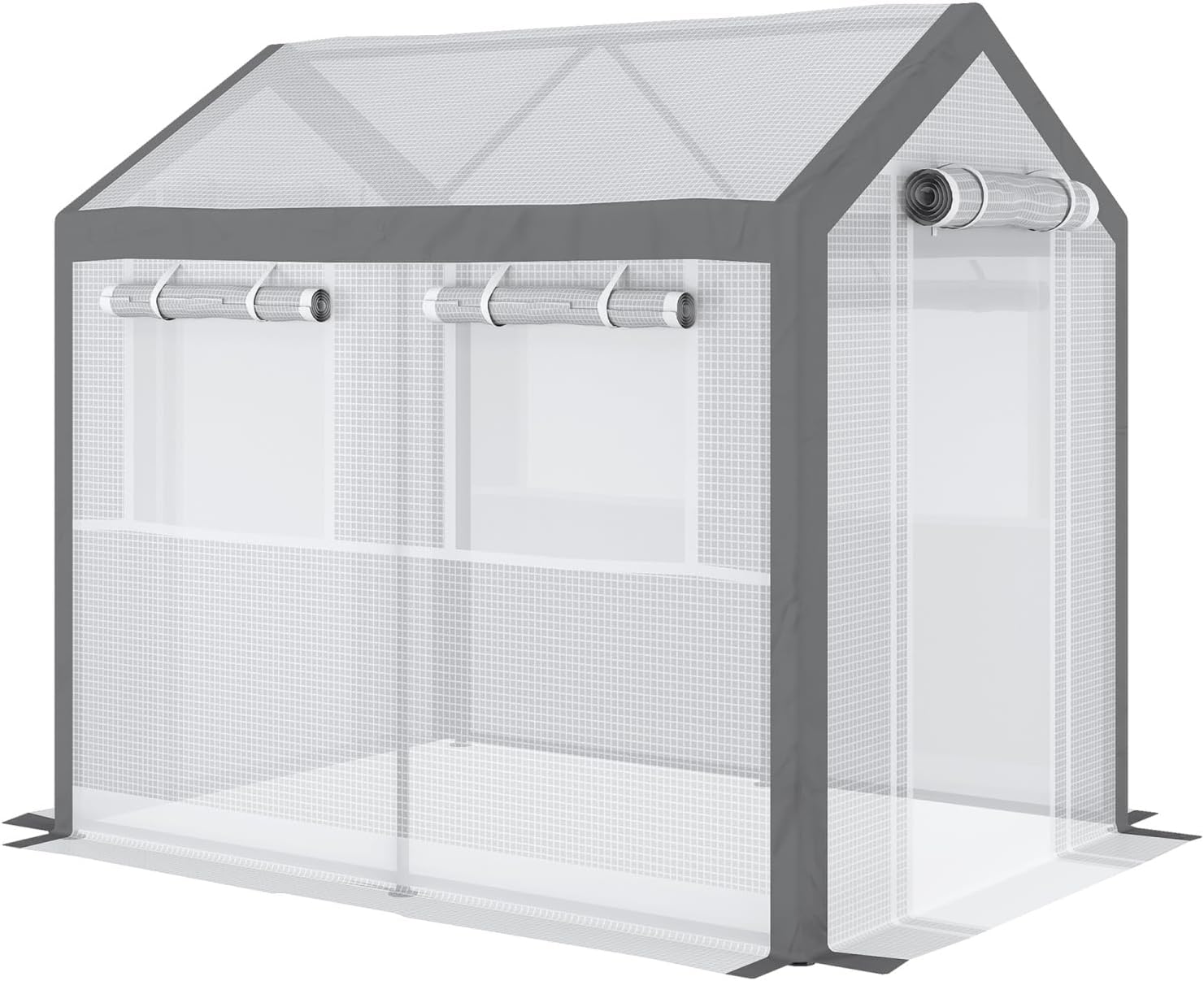 8' X 6' Garden Greenhouse - Walk-in Canopy with 6 Roll-Up Windows & Weather Cover