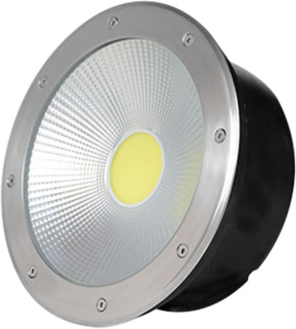 LED Outdoor Recessed Ground Light COB Round Garden Buried Light IP66 Waterproof Embedded Underground Light for Pathway Patio Bridge Driveway Landscape Lighting (Green 40W)