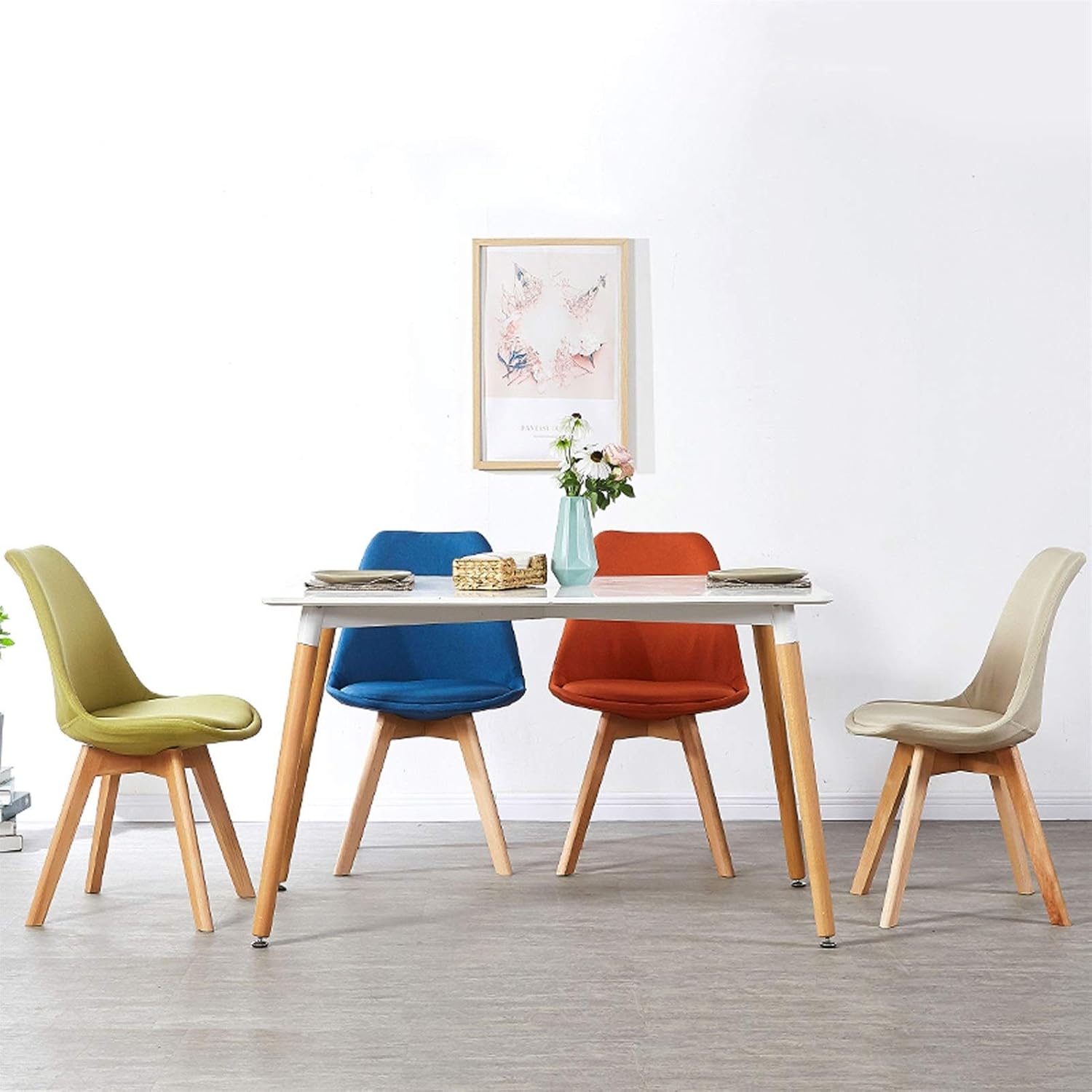 Modern Kitchen Dining Room Chairs Modern Design Dining Chair Home Dining Chair Back Chair Bedroom Computer Chair Writing Desk Chair Office Chair (Color : Beige)