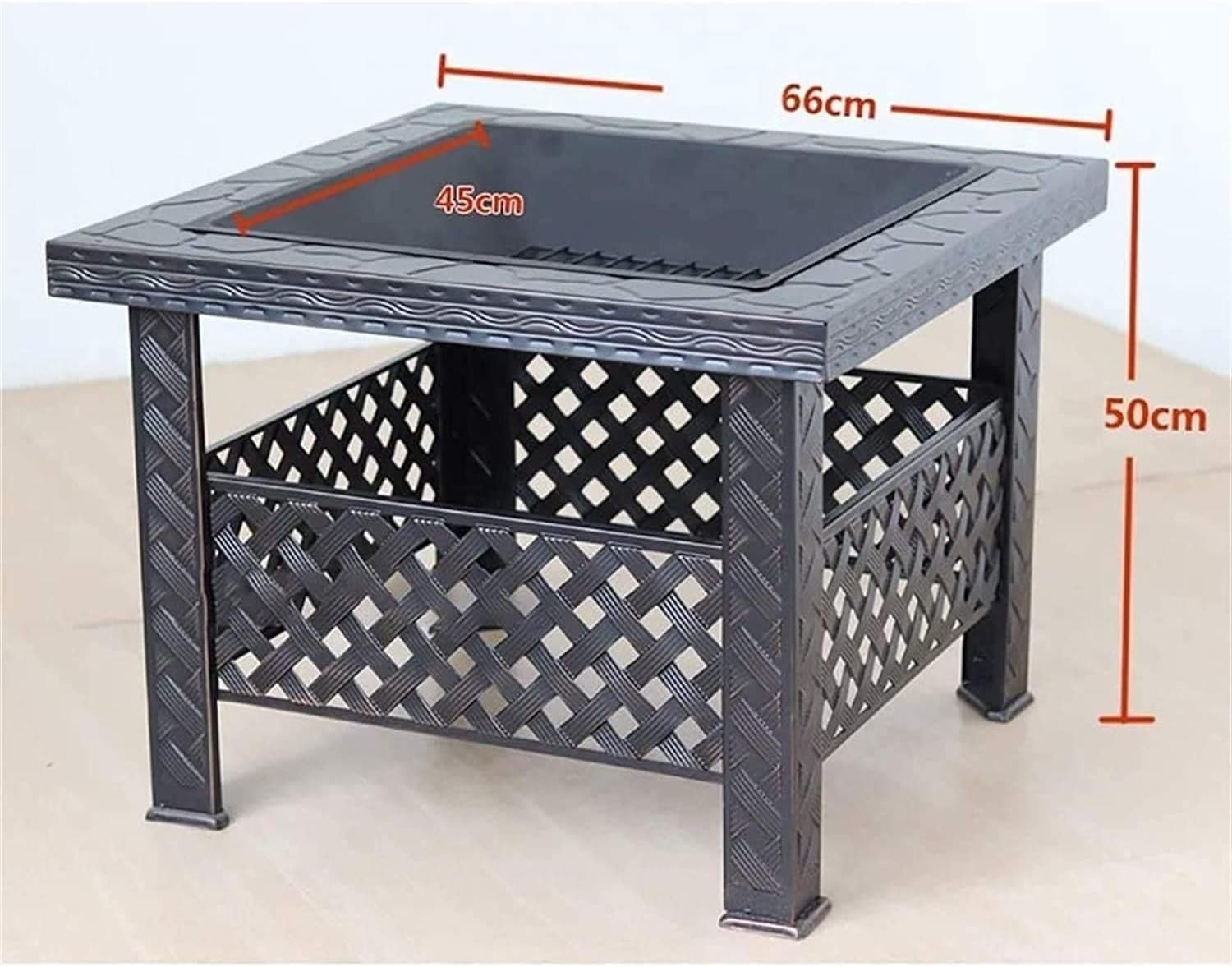 Garden Fire Pit Grill Bowl Grill Barbecue Rack Outdoor Fire Pit, Metal Fire Bowl Fireplace Backyard Patio Garden Stove with Spark Screen and Safe Poker, Fire Pits for Outside, Bonfire