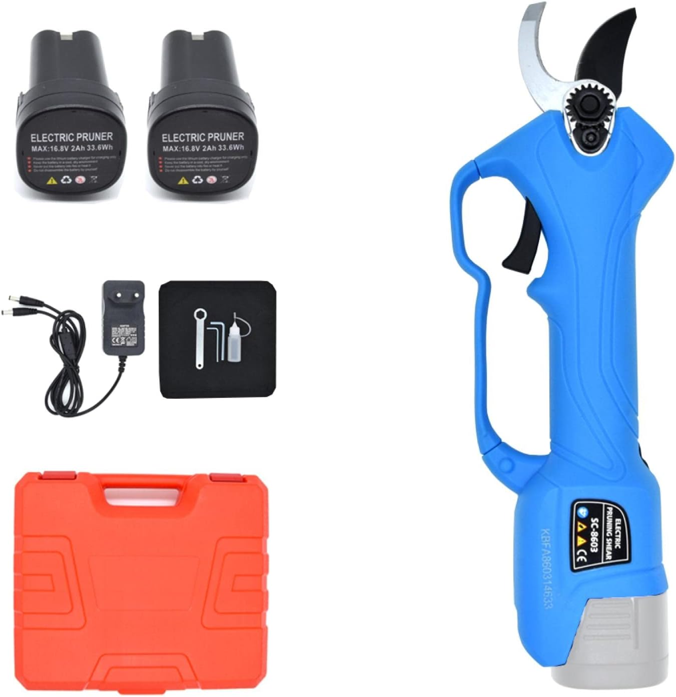 Cordless Pruner Lithium-Ion Pruning Shear Efficient Electric Scissors Bonsai Electric Tree Branches Garden Tool Belt TwoBatteries