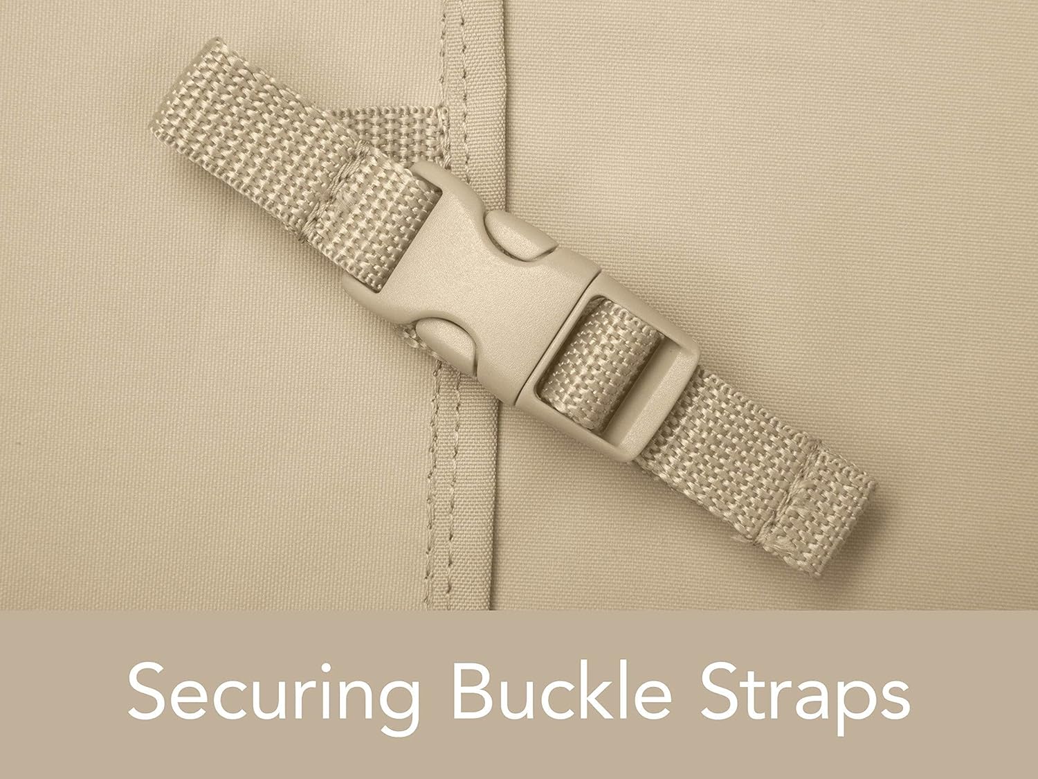 Covermates Elite Rectangular Fire Pit Chair Set Cover – Water-Resistant Outdoor Protection with Durable 300D Polyester, Mesh Air Vents & Adjustable Buckle Straps, Square 138W x 68D x 30H, Khaki