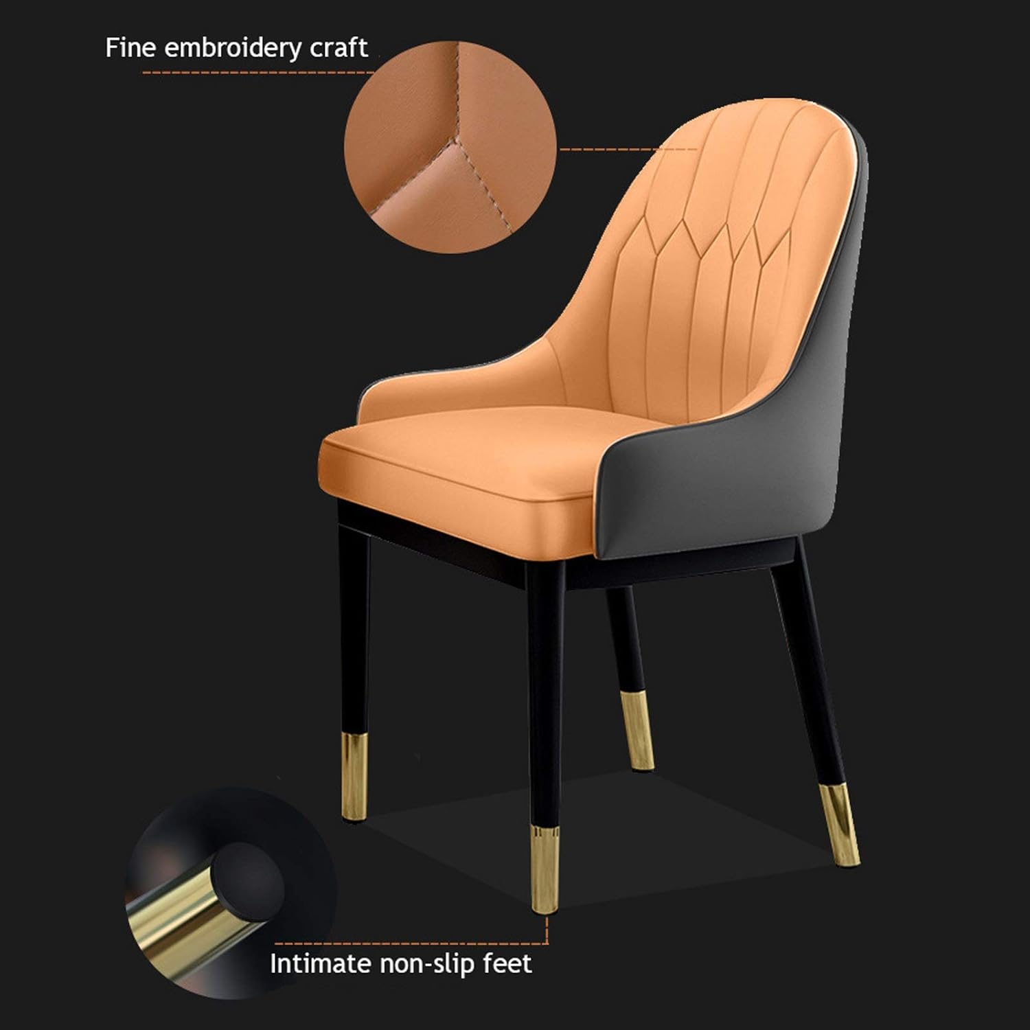 Dining Chair Kitchen Dining Room Furniture Chairs Faux Matte Suede Leather Armrests Backrest Dining Chairs for Office Lounge Kitchen Bedroom (Color : F)