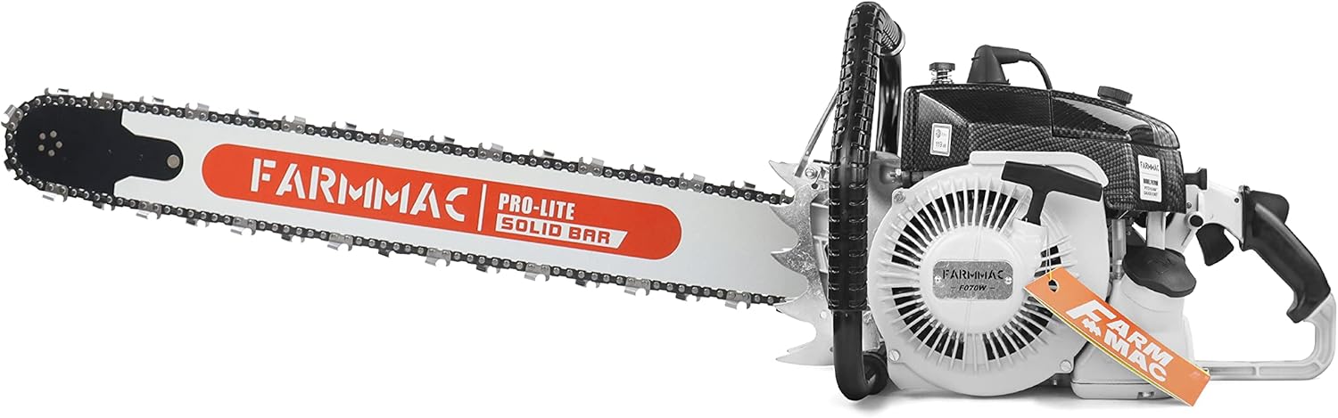 FARMMAC F070W Gas Chainsaw with 36 Inch Alloy Solid Bar, 105cc 2-Cycle Gasoline Power Chain Saws, 4.8KW 6.5HP Power Chain Saw for Milling Work, All Parts Compatible with MS070 090 Neotec NS8105
