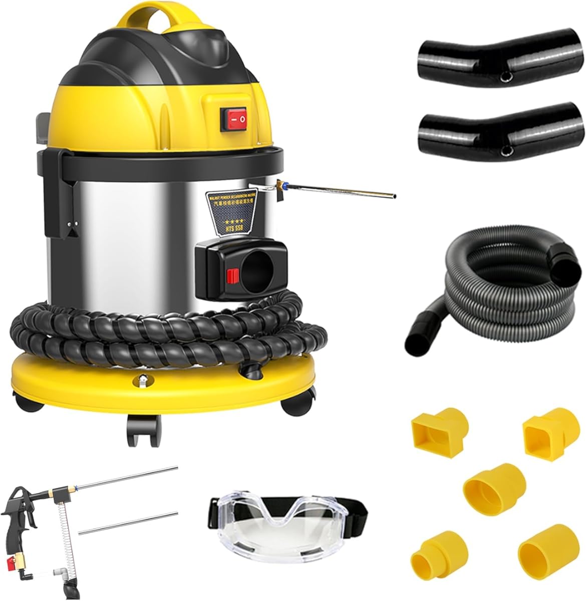 QPKING Walnut Sand DE-Carbon Cleaner HTS558 Walnut Blaster Cleaner Automotive Valvetronic System Carbon Deposition Cleaning Engine Intake Pipe Valve Clean Machine 110V/220V