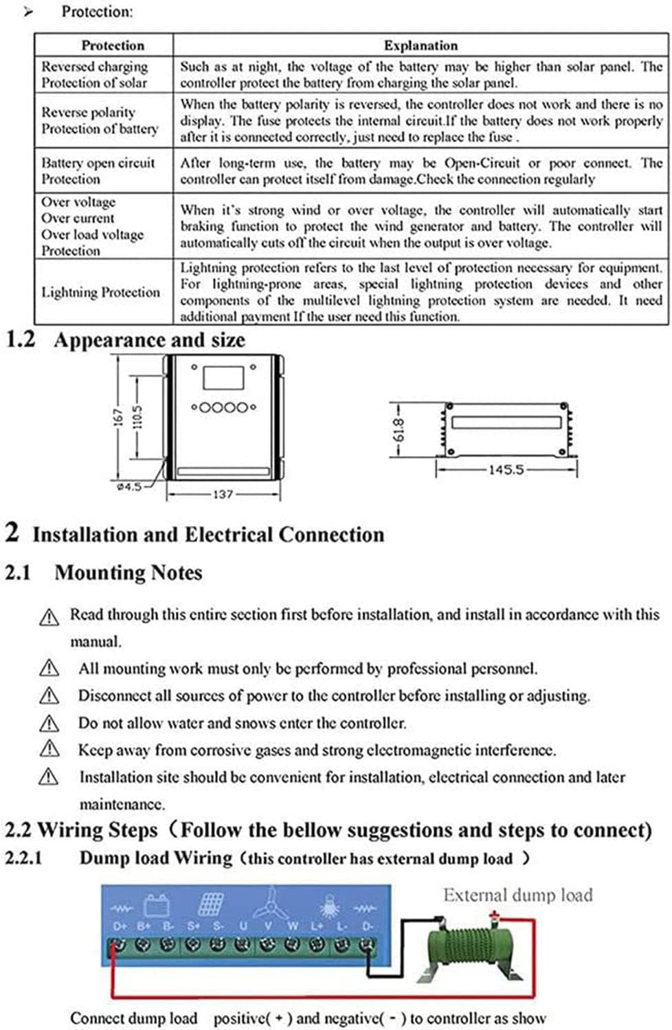 Wind Solar Hybrid Charge Controller 5000W-12000W 12V/24V/48V Auto Switch Regulator MPPT Wind Solar Hybrid Boost Controller for Wind Turbine Generator Charger Battery,12000W-48V