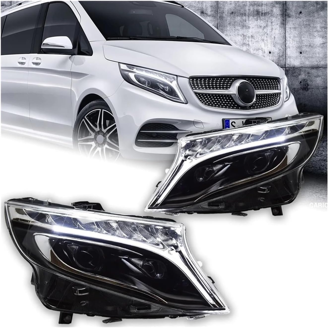 Car Styling Head Lamp Compatible For Benz Vito Headlights 2013-2019 W447 LED Headlight LED DRL Projector Lens Dynamic Auto Accessories