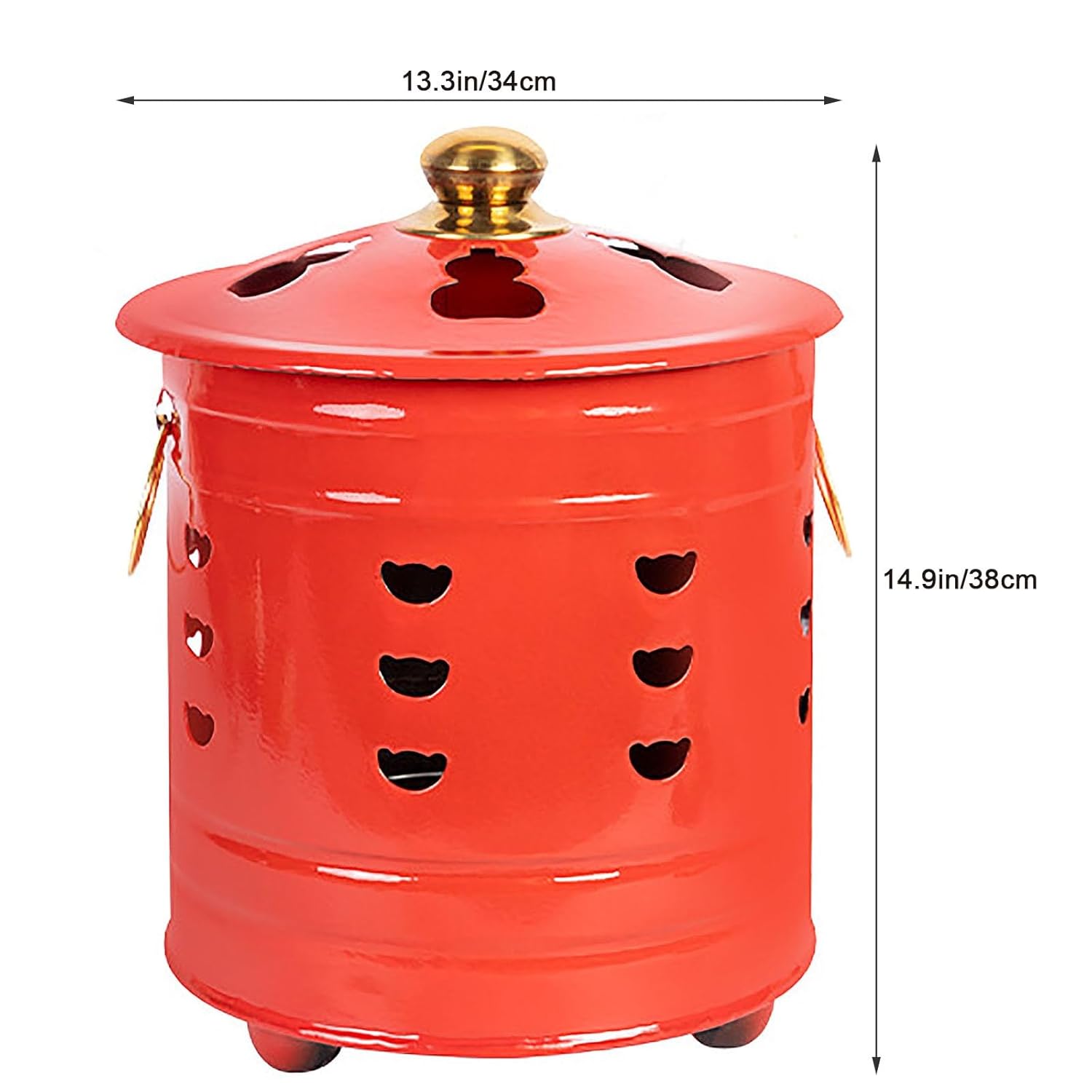 KAVERN Burn Barrel, Incinerator, Incinerator Barrel with Lid Incinerator, Fire Pit, Metal Barrel, Good to Burn Old Bills, Garden Leaf, Documents and Paper