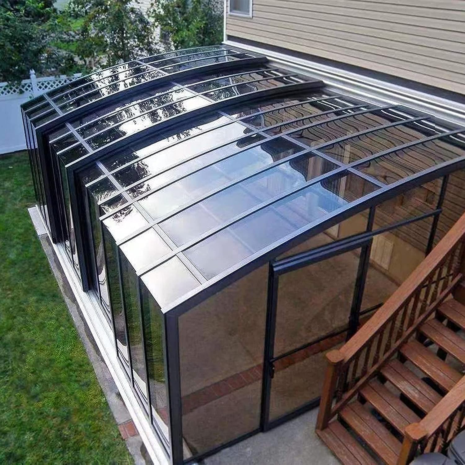 Polycarbonate Roofing Sheet Polycarbonate Greenhouse Sheets,Full Transparent PC Roofing Panels Boards for Outdoor Canopy Carport Garden Awning Shelter, Easier to Bend, 0.8MM(1x5m)