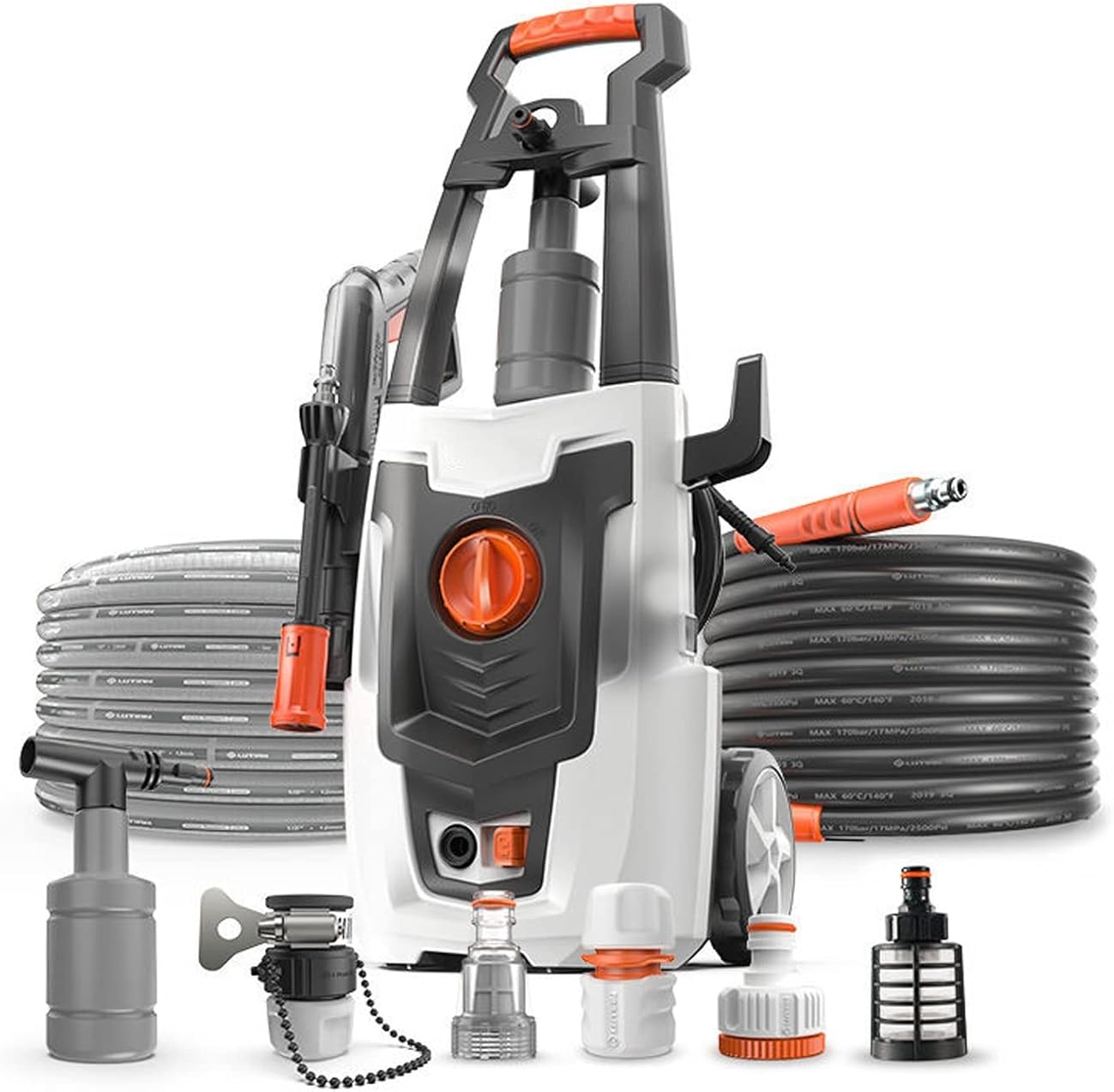 Electric Pressure Washer, 1700W High Pressure Washer,130bar Car Washing Machine Faucet/self-Priming Dual Purpose for Home/Car/Driveway