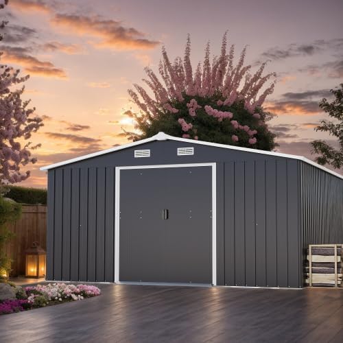 Campcraft 10 * 12ft 0.25mm Color Steel Plate, Surface Protective Film, Two Daylight Windows, A Practical and Thoughtful Gift,Two Colors can be Freely Selected Storage Sheds