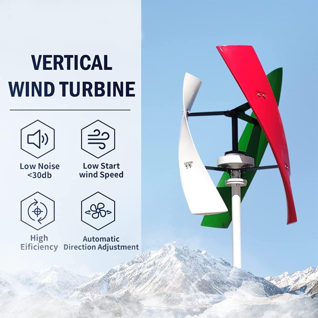 LiuSj JUnSt 3 Blades Free Energy Vertical Wind Turbine Generator,10000W Low Wind Speed Vertical Wind Turbine Kit with Controller Low Noise