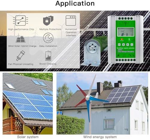 300W-1500W Wind Solar Hybrid Charge Controller, 48V Turbine Generator with Dump Load, for Efficient Battery Charging (Wind up to 1500W, Solar up to 1200W)