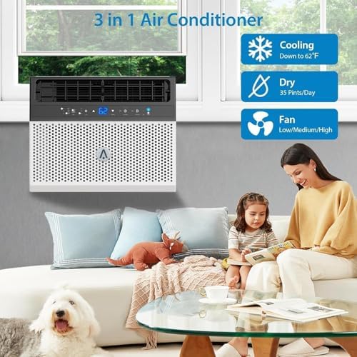TrailBlaze 8000 BTU Portable Air Conditioner, 3 in 1 portable AC Remote Control up to 450 Sq. Ft, Floor Room AC Unit with Cool, Open Window Design,Air Cooler for Bedroom Office Home