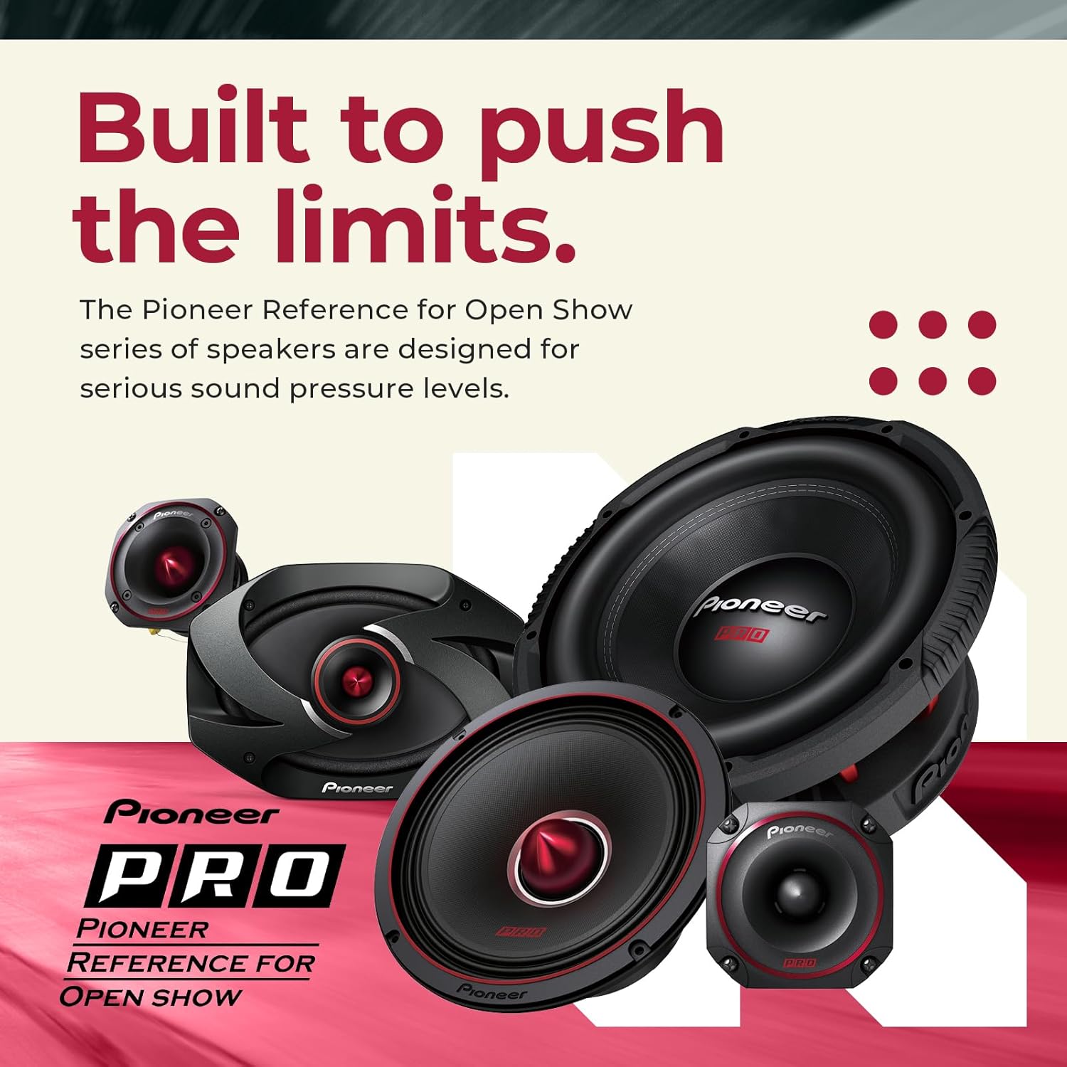 Pioneer P.R.O. Series TS-M801PRO 8” Speakers (Pair) – 600W Max, Perfect for high-SPL Builds and pro-Level car Audio