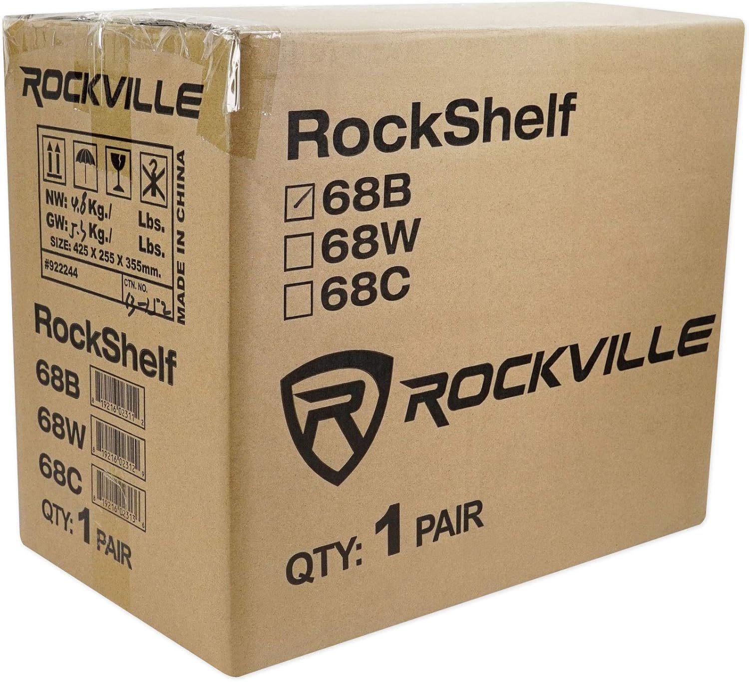 Rockville Pair RockShelf 68B V2 400W Black 6.5