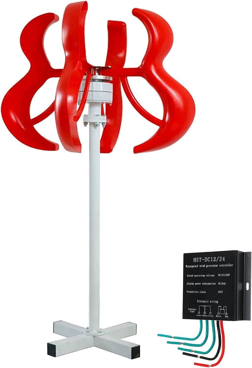 CHRISK 9000W Vertical Axis Wind Turbines Generator Lantern, 110V/220V Motor Kit for Home Hybrids Streetlight Use Electromagnetic