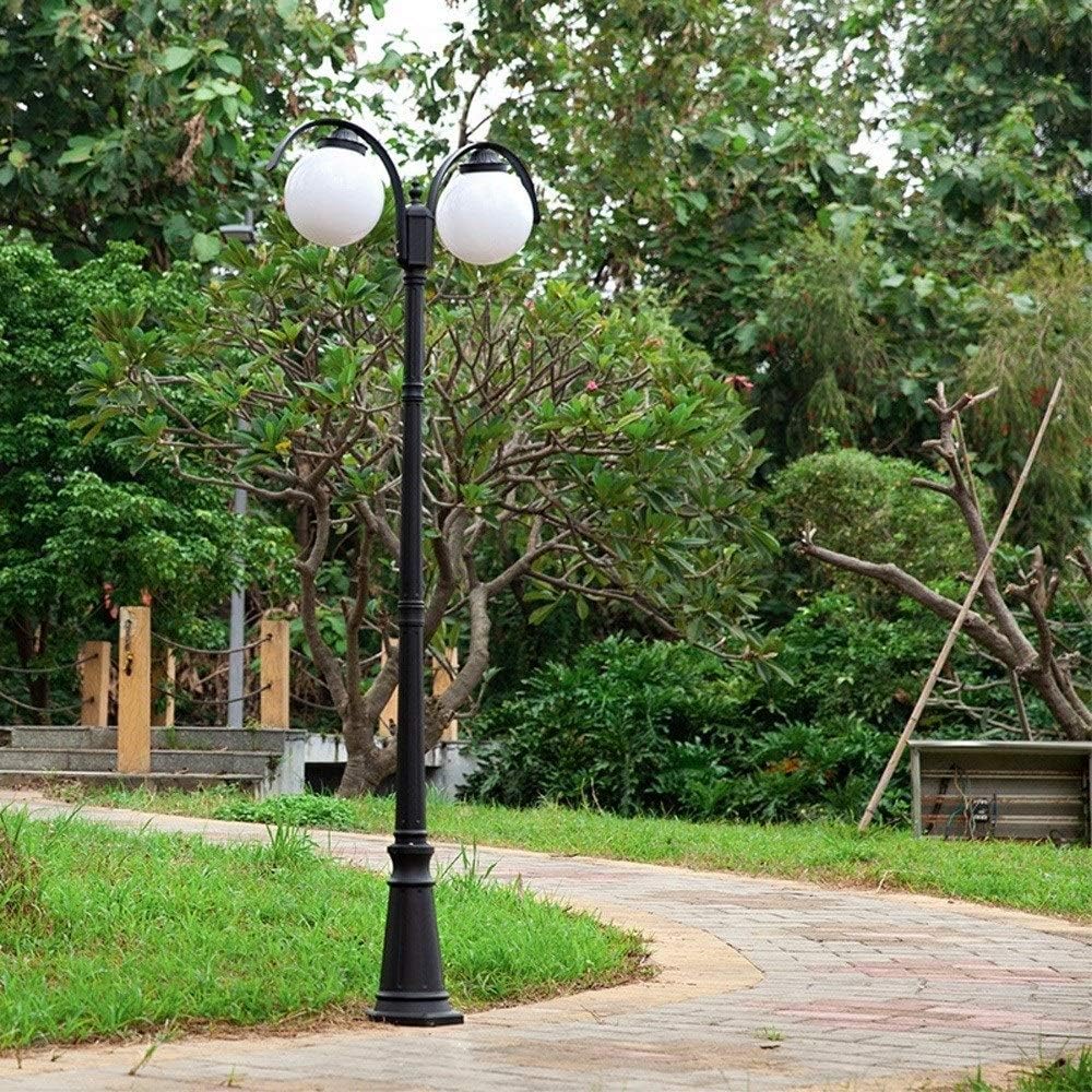 Outdoor lamp 2-Lights American Retro Garden Lawn Lamp 221cm Outdoor Traditional Victoria Post Lantern Waterproof IP54 Villa Street Lighting Aluminum H(